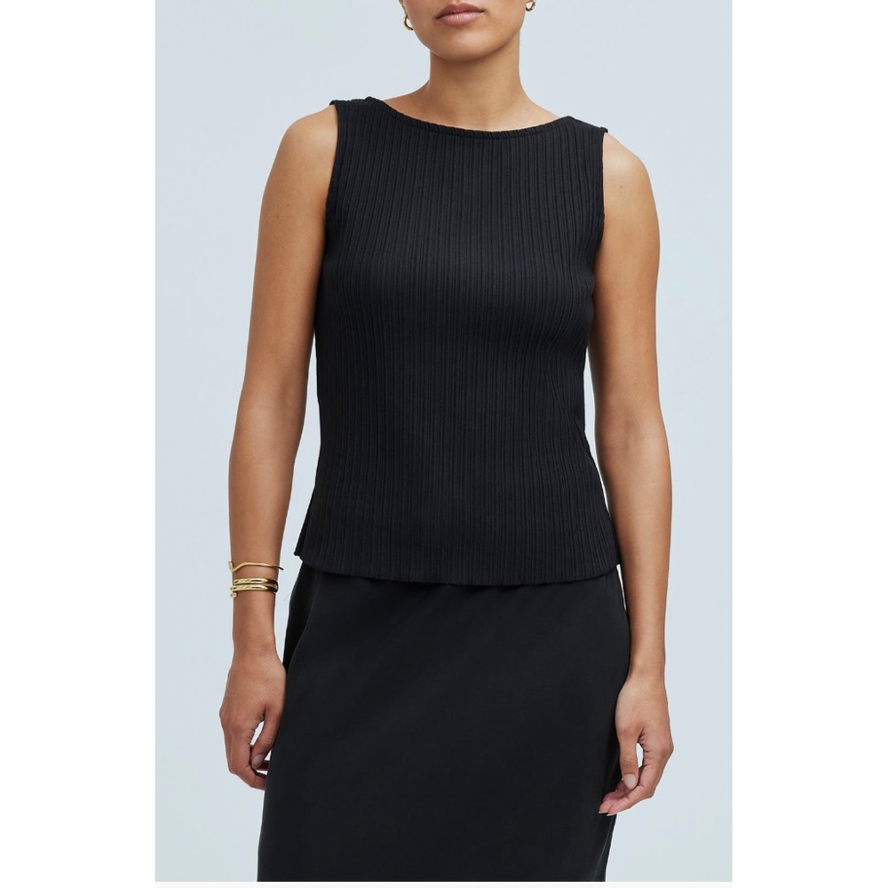Madewell Berkeley Boatneck Tank Top in Black size XS